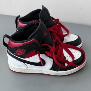Nike Air Jordan Kids Sneakers in Black, Red, and White